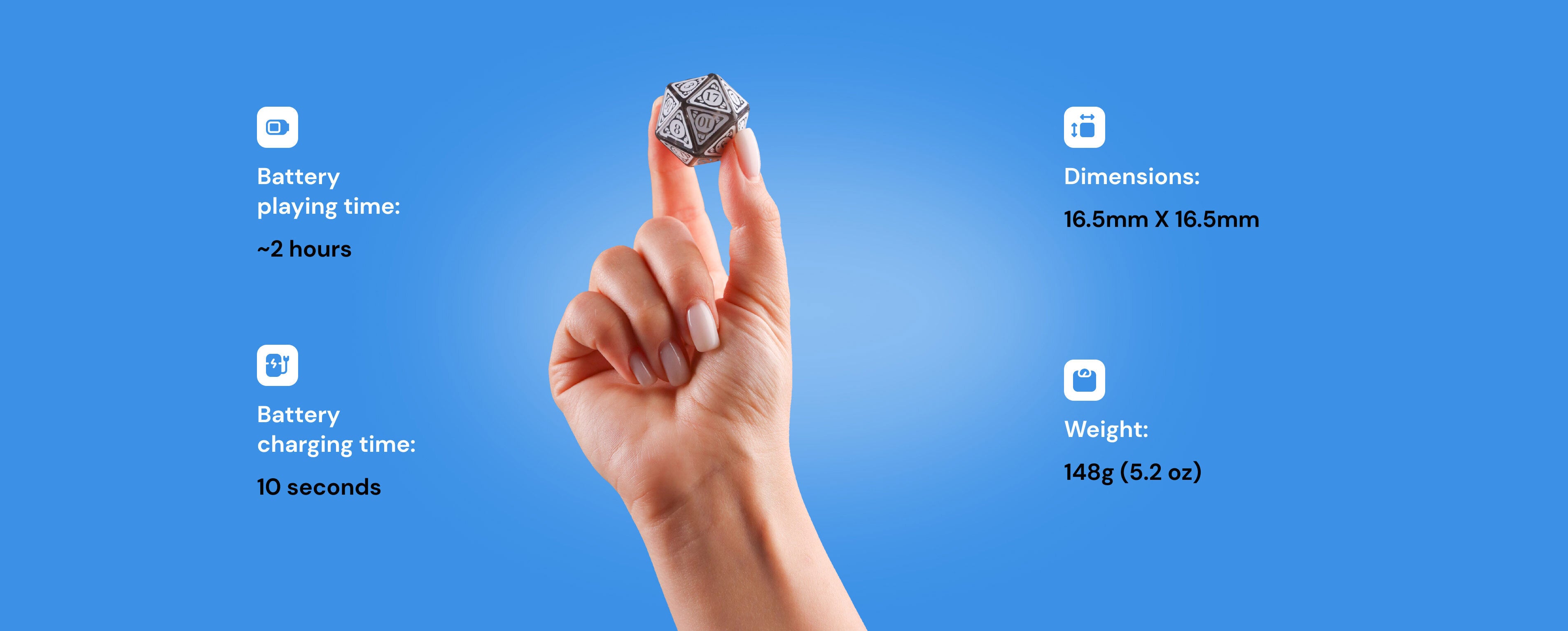 Technical specifications of  The 20 Sided Dice