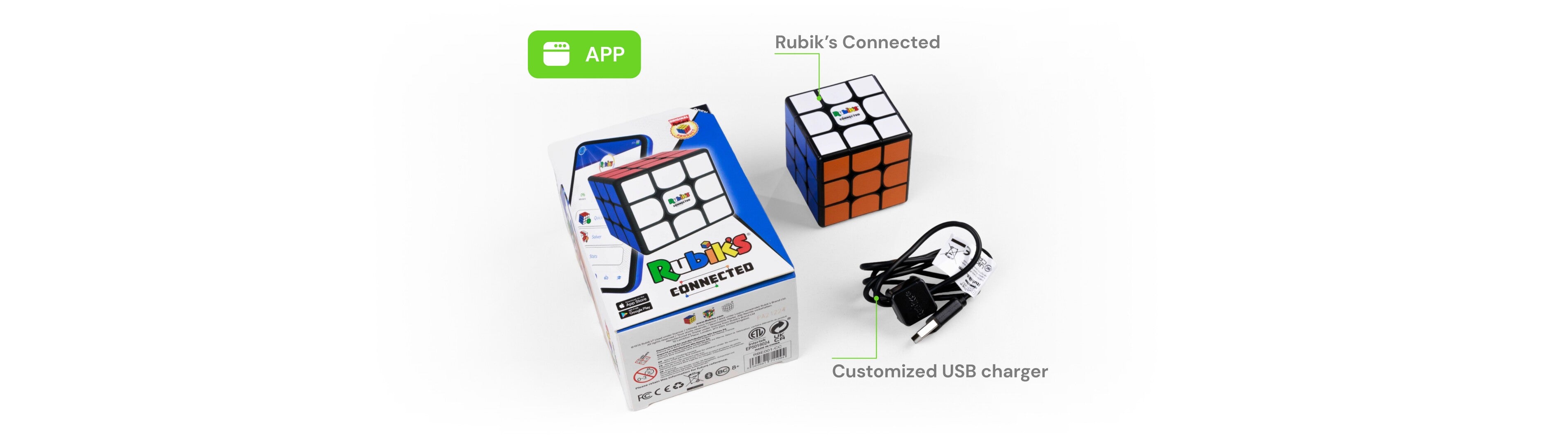 what is in the box of Rubik’s Connected by Particula