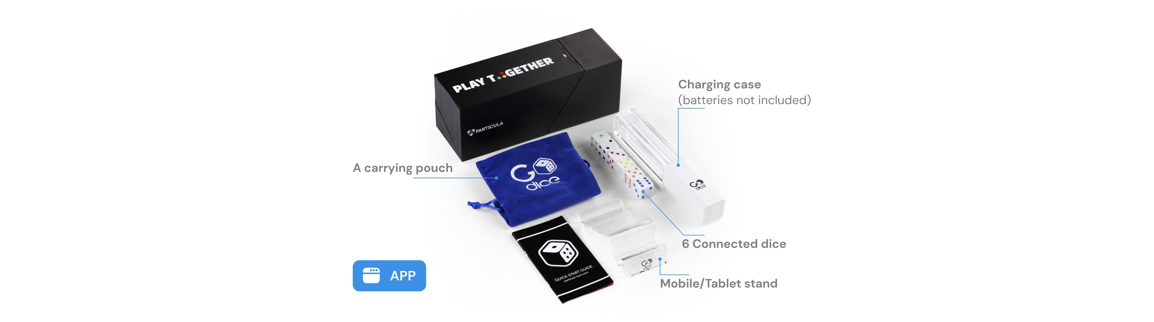 What is in the box of Smart Dice Set by Particula