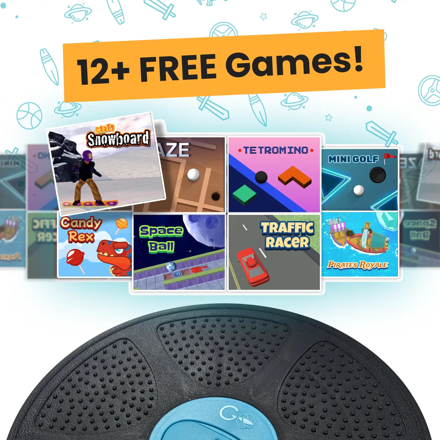 smart wobble balance board with app integration, dynamic programs, and interactive games. 