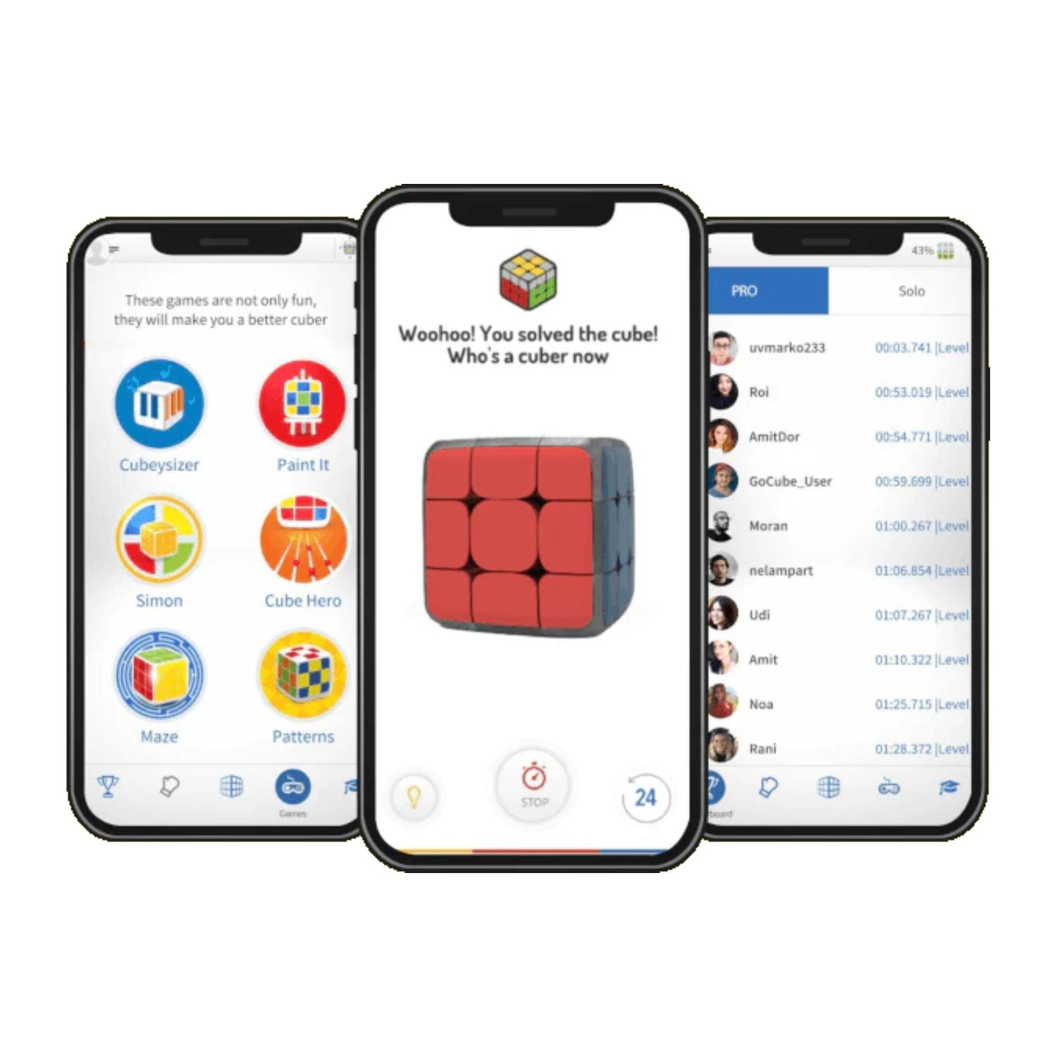 smart rubik's cube app games, tracking, competition