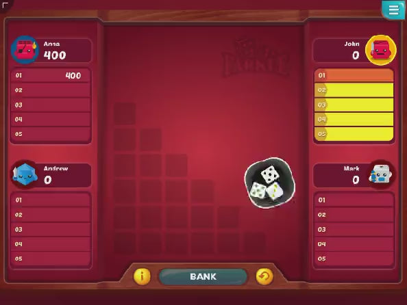 Load video: Farkle in Smart Dice Set App